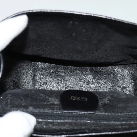 GUCCI GG Canvas Hand Bag 2way Black Gold 000 2058 0321 Auth 133588 - Picture 10 of 16